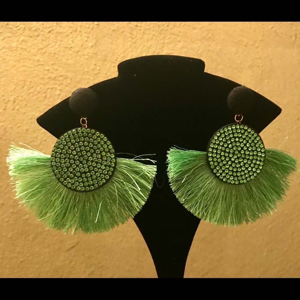 Rhinestone tassel earrings